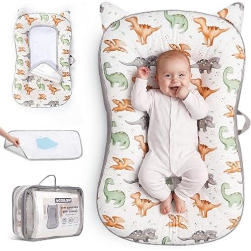 Baby Lounger for Newborn 0-24 Months, Cotton Infant Support Cushion