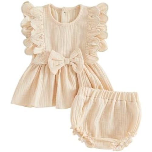 Baby Girls' Clothing Infant Girl Clothes Ruffle Sleeveless Dresses Linen Shorts Summer Outfits