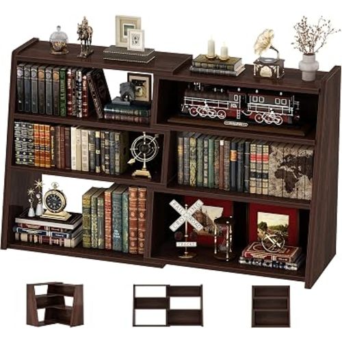 Armocity Expandable Bookshelf Small Short Corner Bookcase for Small Spaces