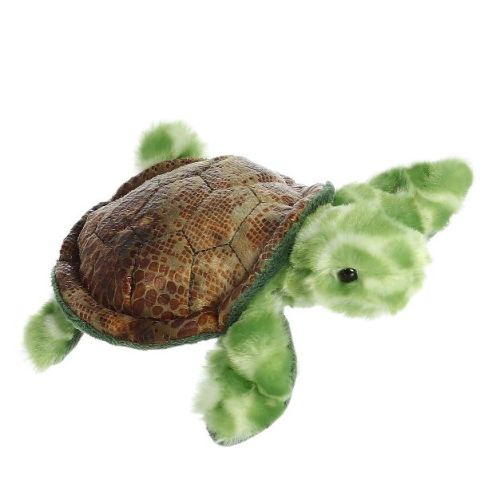Aurora Small Splish Sea Turtle Mini Flopsie Adorable Stuffed Animal Green 7.5"