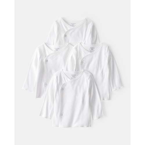 Baby 4-Pack Side-Snap Tees - White