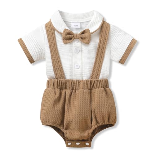YOUNGER TREE Baby Boy Clothes Baptism Suit Gentleman Wedding Outfits Shirt and Bloomers Shorts Set 1st Birthday Cake Smash