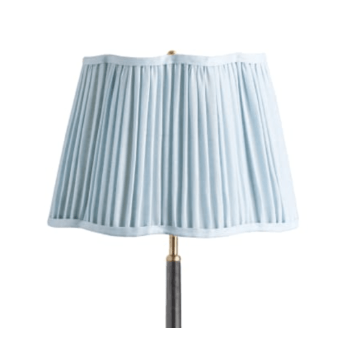 14 inch scalloped straight empire shade in blue sky linen