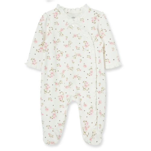 Vintage Rose Footed One-Piece And Hat