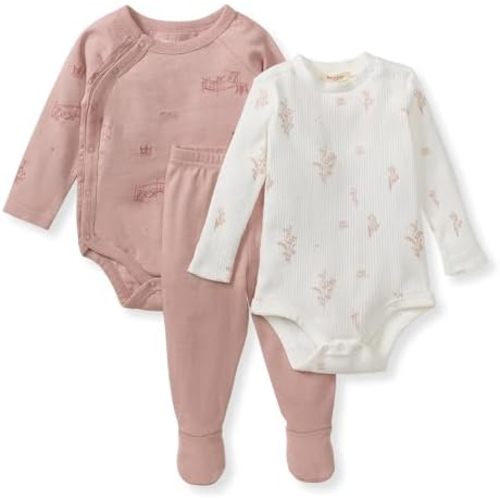 Burt's Bees Baby Unisex Baby Bodysuit and Pant Set, 100% Organic Cotton Infant Outfit