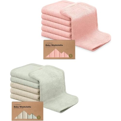 KeaBabies 6-Pack Baby Washcloths - Soft Washcloth, Baby Wash Cloths, Baby Wash Cloth for Newborn, Kids, Bath Baby Towels, Face Towel, Face Cloths for Washing Face