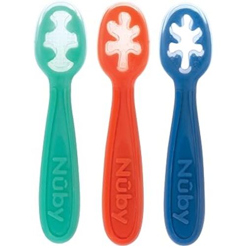Nuby Baby's First Spoons Set - (3-Pack) Feeding Utensils for Babies - 6+ Months