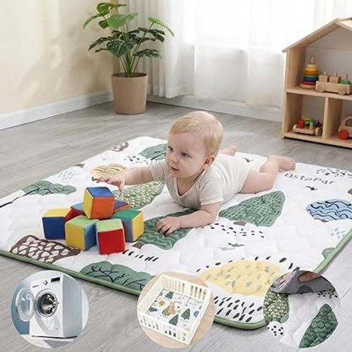 Baby Play Mat, 50" x 50" Baby Floor mat, Thick Cushioning Padding Foam Playpen Mat for Babies and Toddlers to Play and Crawl,Non-Slip & Machine Washable