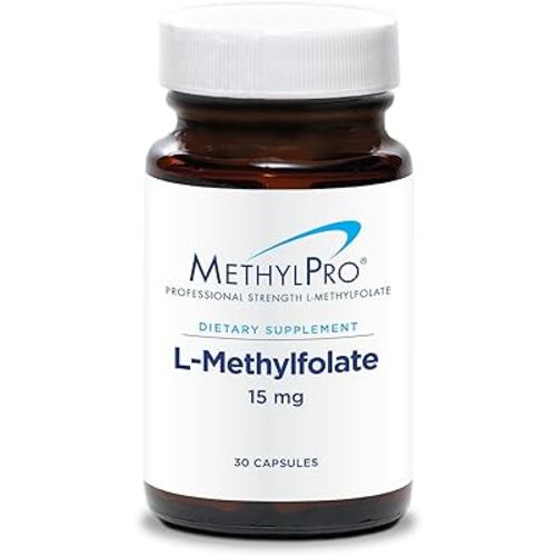 MethylPro L-Methylfolate 15 mg - L Methyl Folate, Methylfolate Supplement for Women & Men, Methylated Vitamin B9 (5-MTHF) for Brain Health, Focus, Calm - 30 Capsules (Pack of 1)