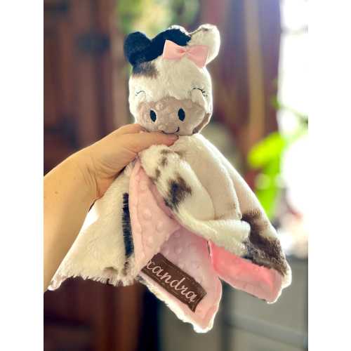 Pinto Horse Security Blanket: Ultra Soft Minky Baby Lovey with Attached Pony Toy