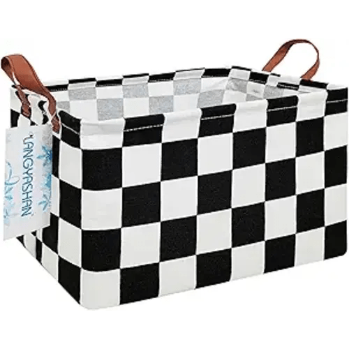 Rectangular Storage Bin Collapse Canvas Fabric Cartoon Car Storage Basket for Organizing Home Kitchen Boys Boys Nursery Hamper Office Closet Shelf Baskets (Rec-Racing flag)