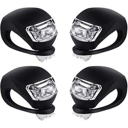 Malker Bicycle Light Front and Rear Silicone LED Bike Light Set - Bike Headlight and Taillight,Waterproof & Safety Road,Mountain Bike Lights,Batteries Included