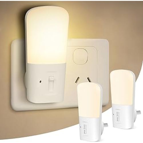 Wanyore Night Light, 2 Pack LED Night Lights Plug in with Dusk to Dawn Sensor, 0-80LM Warm White Adjustable Brightness, 3000K Kids Night Lamp for Bedroom, Bathroom, Laundry, Corridor, Hallway, Stair : Amazon.com.au: Lighting