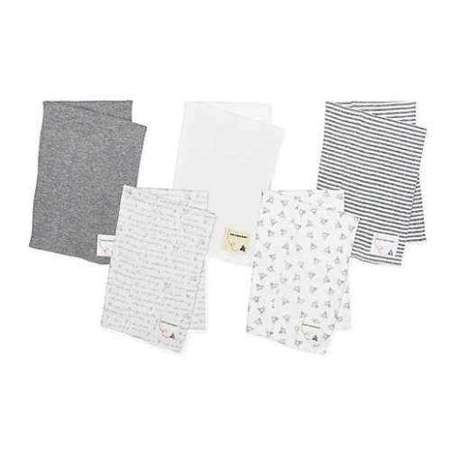Burt's Bees Baby® 5-Pack Organic Cotton Burp Cloths in GreyBurt's Bees Baby® 5-Pack Organic Cotton Burp Cloths in Grey