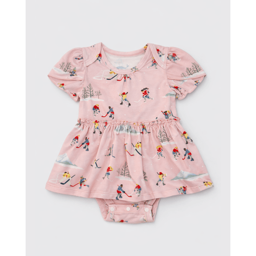 Short Sleeve Bodysuit Dress in TENCEL™ Lyocell - She Shoots She Scores