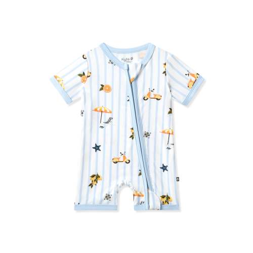 Zipper Shortall Romper in Amalfi Coast
