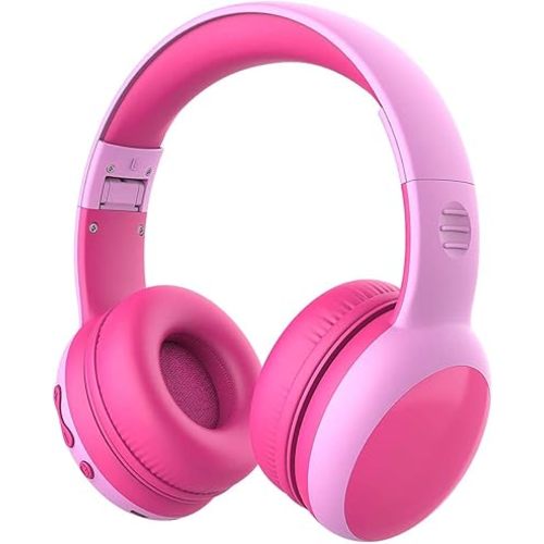 gorsun Kids Bluetooth Headphones, AUX Cord,(Pink)