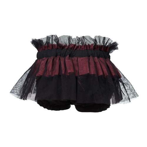 Baby Girl Bloomers in Black and Red | Baby Girls Shorts with Skirt Overlay