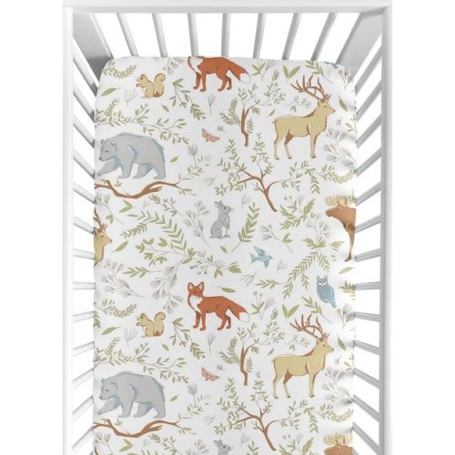 Sweet Jojo Designs Fitted Crib Sheet - Woodland Toile - Animal Print