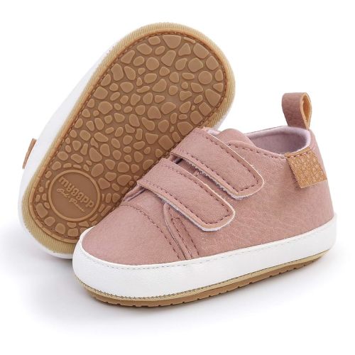 SOFMUO Baby Boys Girls High Top Ankle PU Leather Sneakers Soft Rubber Sole Infant Moccasins Newborn Oxford Loafers Anti-Slip Toddler Wedding Uniform Dress Shoes