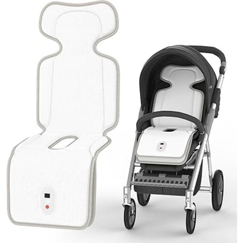 Baby Stroller Cooling Pad with 2 Built-in Blower Up to 10H MAX 10000 mAh Rechargeable 3 Speed Adjustable Car Seat Liner Cooling Cushion for Toddler Outdoors Summer Baby Essentials