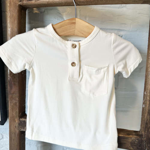 Cream Bamboo Henley – Little Buffalo Creek Co.