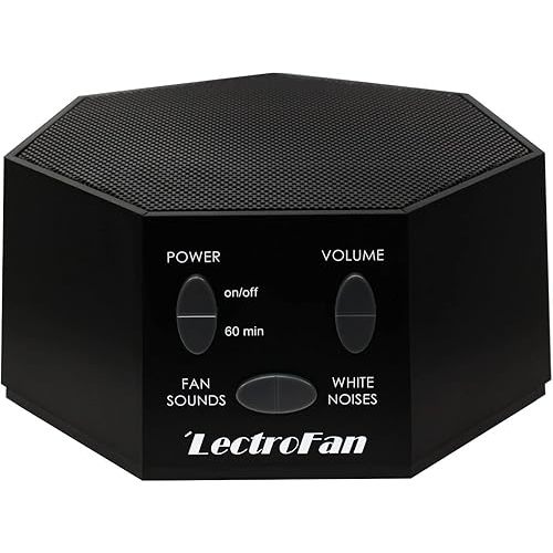 Adaptive Sound Technologies LectroFan Classic White Noise Machine - Compact Sleep Sound Machine for Bedroom, Travel, Study and More - 20 Non-Looping Fan & White Noise Variations - Black
