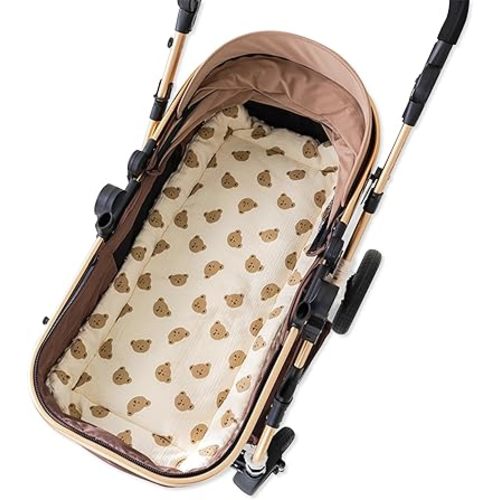 Warm Baby Stroller Seat Liner,Soft Thick Pushchair Seat Liner Baby Stroller Cushion Seat Insert Pad Universal for Pushchair Pram Buggy Car Seat High Chair(Bear Head)
