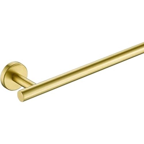 JQK Towel Bar Brushed Gold, 19 Inch 304 Stainless Steel Thicken 0.8mm Towel Rack Bathroom, Towel Holder Wall Mount, Useable Length 16 Inch TB110L16-BG