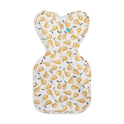 Love To Dream Swaddle UP, Ideal Fabric for Moderate Temperatures(20-24°C), Arms Up Position, Baby Essentials for Newborn, Hip-Healthy, Twin Zipper for Easy Nappy changes, 2.2-3.8kg, Pears Ochre