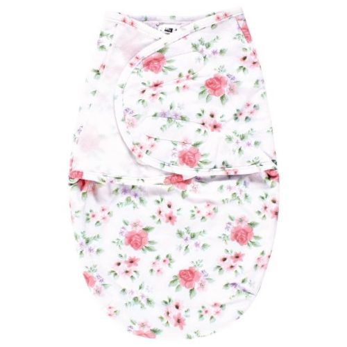 Hudson Baby Infant Girl Plush Faux Fur Swaddle Wrap, Vintage Floral, 0-3 Months