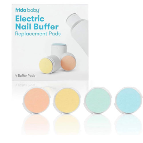 Frida Baby Electric Nail Buffer Replacement Pads | Safe + Easy Grooming, Trimming, and Nail Filing for Newborn, Toddler, or Children's Fingernails and toenails, 4 Buffer Pads