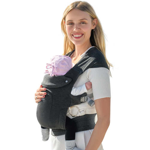MOMTORY Baby Carrier Newborn to Toddler, Ergonomic Baby Wraps Carrier with Head Support, Cozy Fabric for Newborn to Toddler, Deep Grey