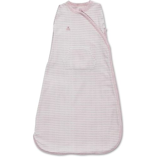 Delta Children Gap babyGap TrueSleep Sleep Sack with Built-in Swaddle | 100% Organic Cotton | GOTS and Oeko-Tex 100 Certified | 2-Way Zipper | Small: 0-6 Months, Pink Stripe
