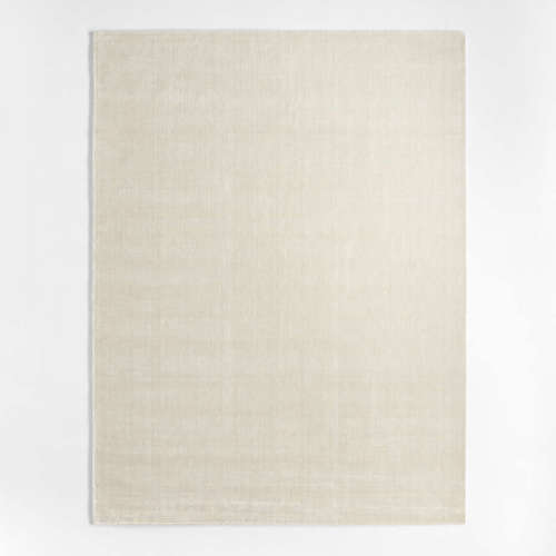 Solid Double Stripe Ivory Kids Performance Area Rug 5'x8'