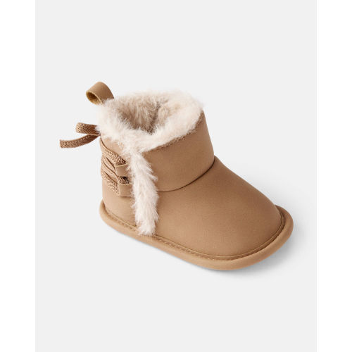 Baby Girl Bow Faux Fur Boots - Brown - Carter's | Carter's