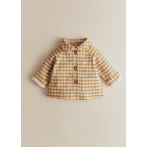 Polla Coat - Ochre Ecru Gingham Checks