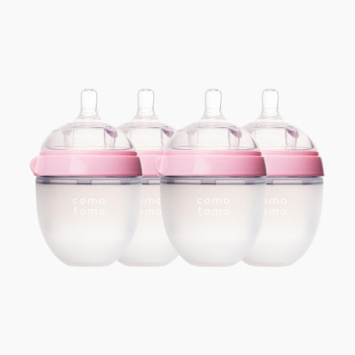 Comotomo Natural Feel Silicone Baby Bottles - Pink, 5 Oz, 4