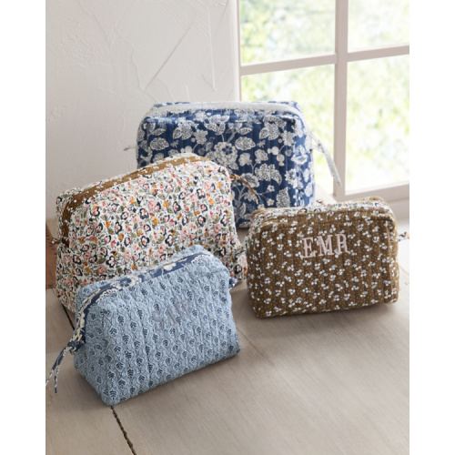 Quilted Cosmetic Bags - Set of 2