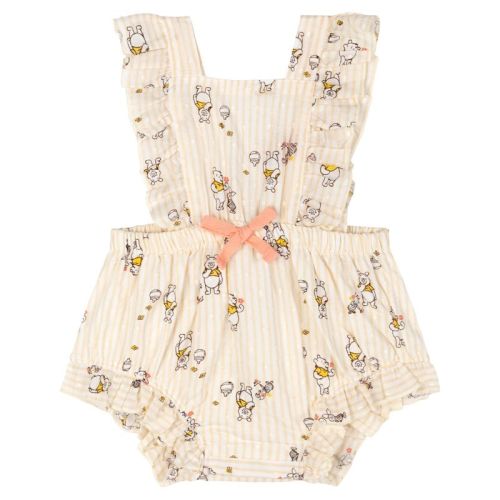 Disney Winnie the Pooh Newborn Baby Girls Square Neck Sleeveless Ruffle Romper Pale Yellow 0-3 Months