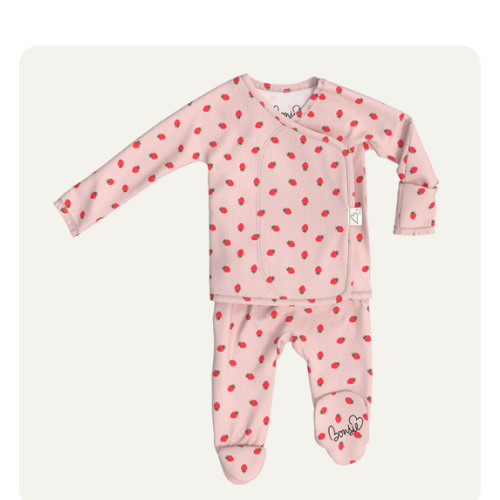 Footie - Strawberries – Bonsie Skin to Skin Babywear