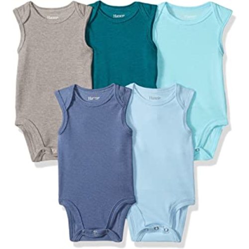 Hanes unisex-baby Bodysuits, Ultimate Flexy Sleeveless for Boys & Girls, 5-pack