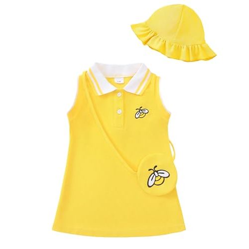 Renotemy Infant Baby Girl Dress Toddler Girl Summer Clothes Outfits Gifts Sport Casual Sundress Polo Dresses for Girls