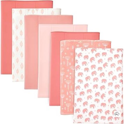 Baby Burp Cloths for Boys and Girls - 7 Pack Large 100% Organic Cotton - Double Layered Extra Absorbent Burp Rags, Pink