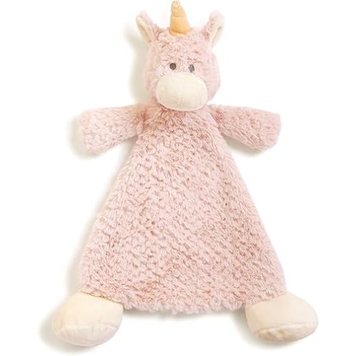 DEMDACO Wendy Unicorn Rose Pink Children's Plush Rattle Blankie