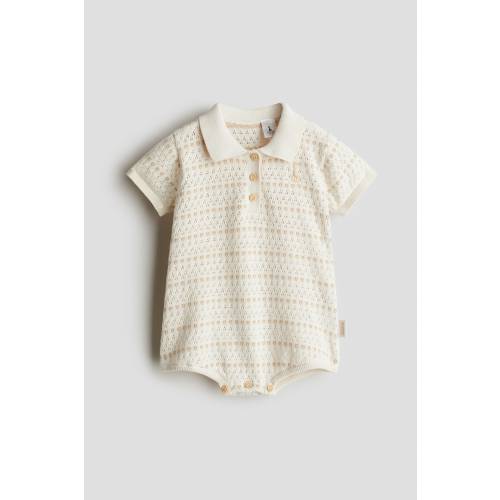 POINTELLE-KNIT ROMPER SUIT