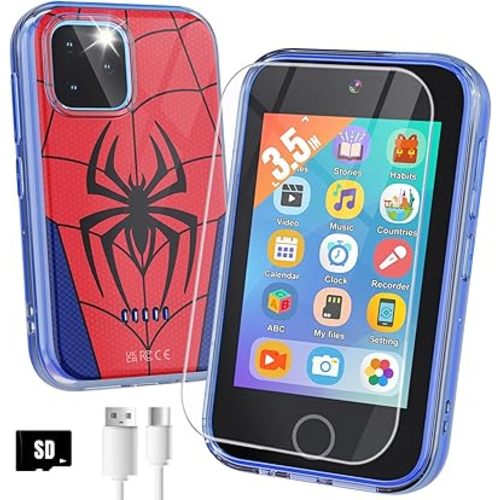 Kids Smart Phone, 3.5'' Touchscreen Kid Phones with Dual Camera, Educational Toddler Learning Toys for 3-10 Year Old Boys, Christmas Birthday Gifts, Music Player, Habit Tracker, Games