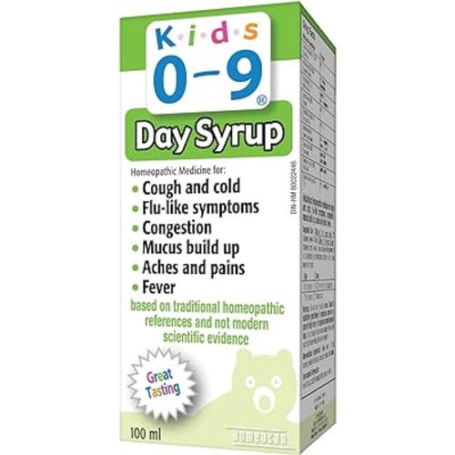 Kids 0-9 Daytime Cough & Cold Syrup 100ml, Gentle Formula for Comforting Little Ones, Coughs & Congestion, with Drosera, Arnica, Bryonia, Great Taste Kid Love, Soothing for Babies, Toddlers & Children