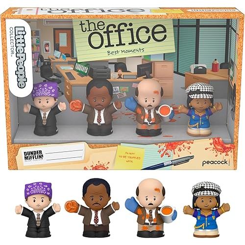 Little People Collector The Office Best Moments from US TV Show Special Edition Set for Adults & Fans in Display Box, 4 Figures