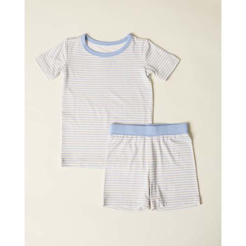 Bamboo Short Sleeve & Shorts Set | Sage Candy Stripe - Kindred Bravely